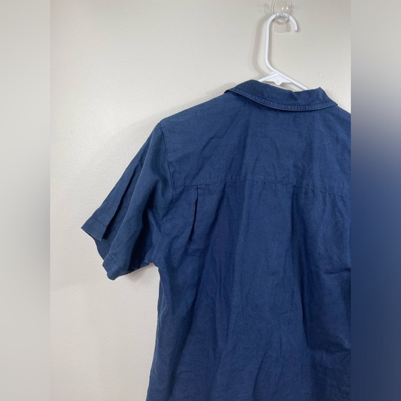 Signatures by Northern Isles Vintage Women's Blue Short Sleeve Shirt Size 6 - Picture 9 of 14
